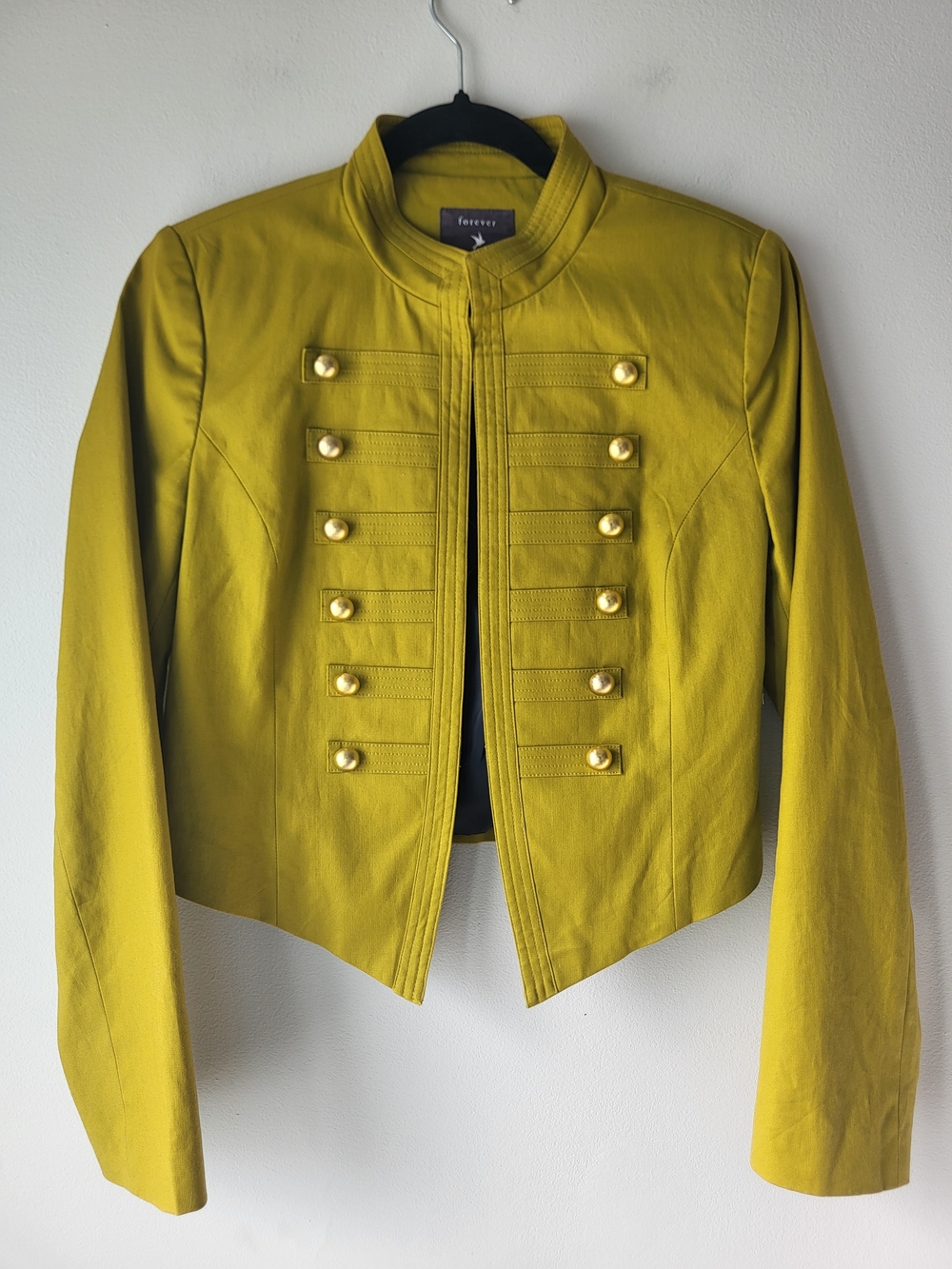 Forever 21 Women's Military-Style Jacket in Mustard